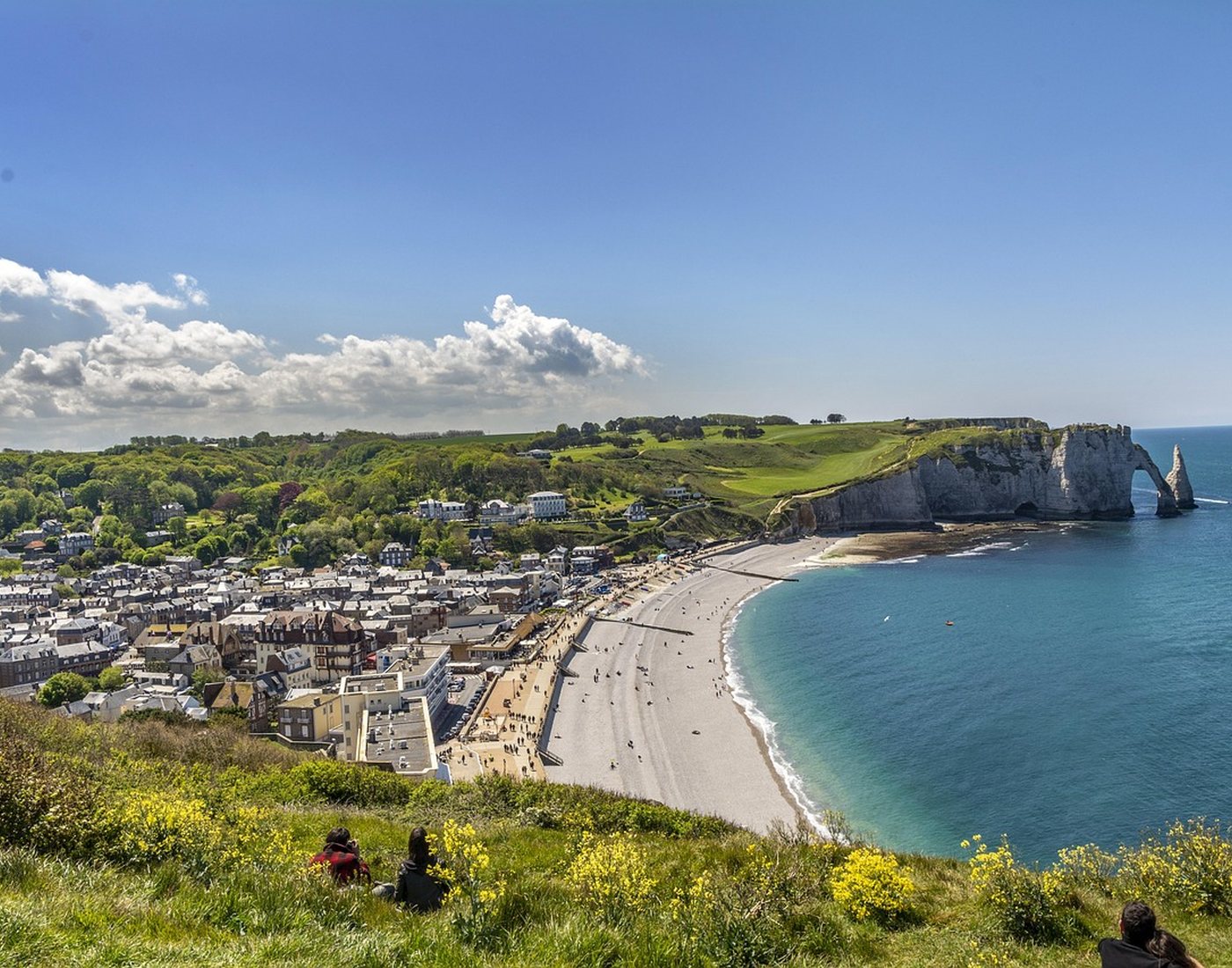 Falaises d’Étretat et mer, sur la côte normande